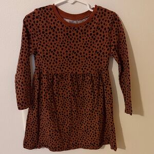 Old Navy Kids Dress with Black Dots on Brown